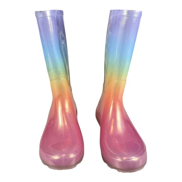 New Without Tag Cat & Jack Rainbow Rain Boot Cece Style Size 5 Big Kids - Picture 3 of 12